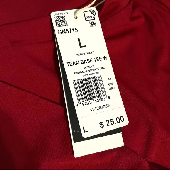 Adidas Red Long Sleeve Tee shirt large Aeroready pregame - Picture 8 of 9